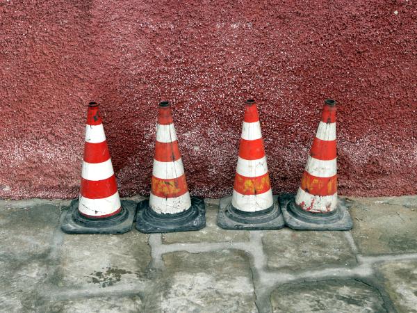 Red and white cones 443