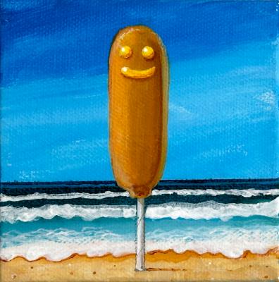 CORN DOG AT THE BEACH