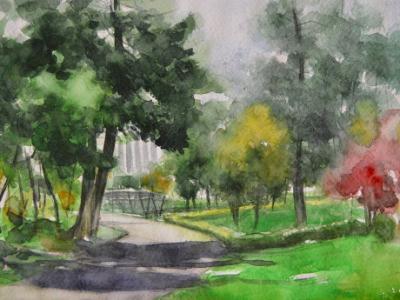 An afternoon in the park, 38cm x 28cm, 2021 An afternoon in the park, 38cm x 28cm, 2021