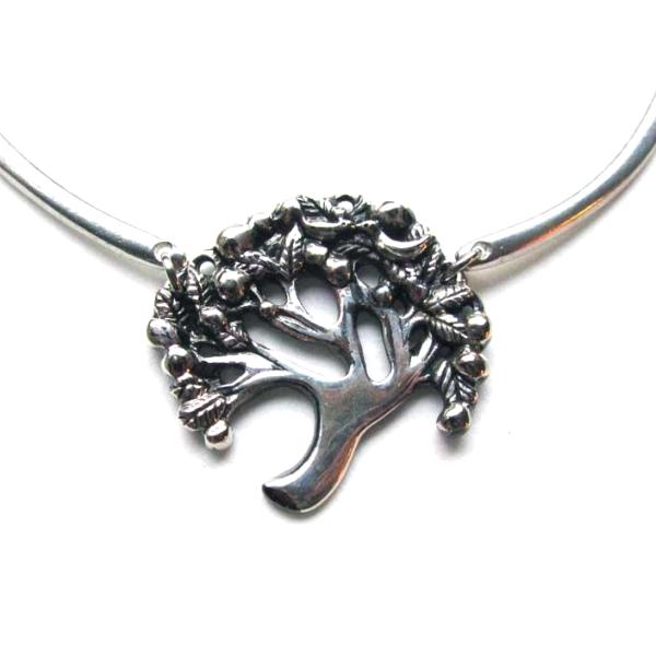 Tree of Life Necklace pewter original handcrafted art Tree jewelry: Tree choker