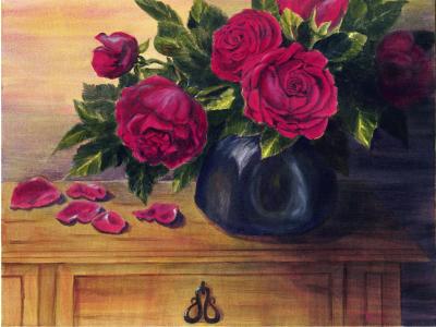 Old world Roses ~ Acrylic ~ 16X20 Gift ~ Prints Available