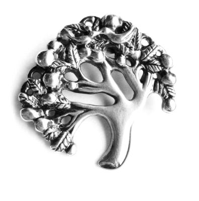 Tree of Life Tree brooch silver plated pewter Tree pin original Tree design Handcrafted Art jewelry