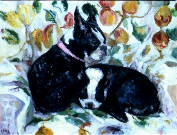 Two Terriers on a Cloth