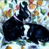 Two Terriers on a Cloth