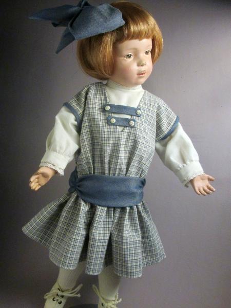Cotton Plaid Jumper And Blouse for 16" Schoenhut Girl