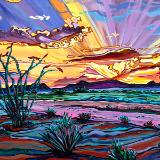 The Desert Blushes as the Sun Shows it's Face - 18x24 SOLD