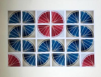 24 Freewheelin' TWENTY FOUR (red/blue 4x6 squares), 24 Freewheelin' TWENTY FOUR (red/blue 4x6 squares),