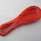 SR12139 - Orange with Black Streamers Small Spoon Rest
