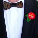 Variegated Red Camellia Boutonniere