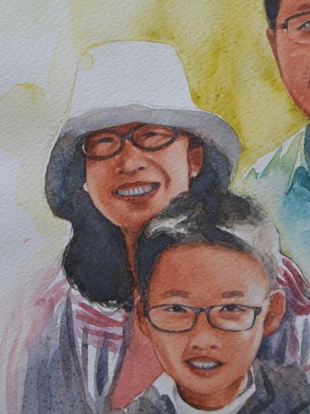 Custom portrait of a Chinese family, 60x40cm, 2017