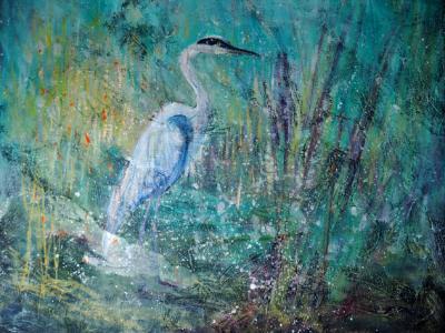 Patient Heron custom Giclee print