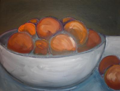 White Bowl with Peaches