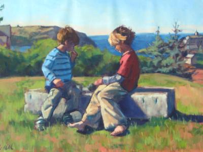 Monhegan Kids 24x36" oil Monhegan Kids 24x36" oil