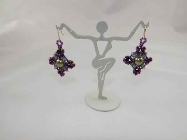 E-133 Purple & Pink Victorian Beaded Earrings