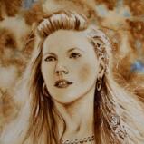 The Viking beauty (coffee painting), 28cm x 38cm, 2020