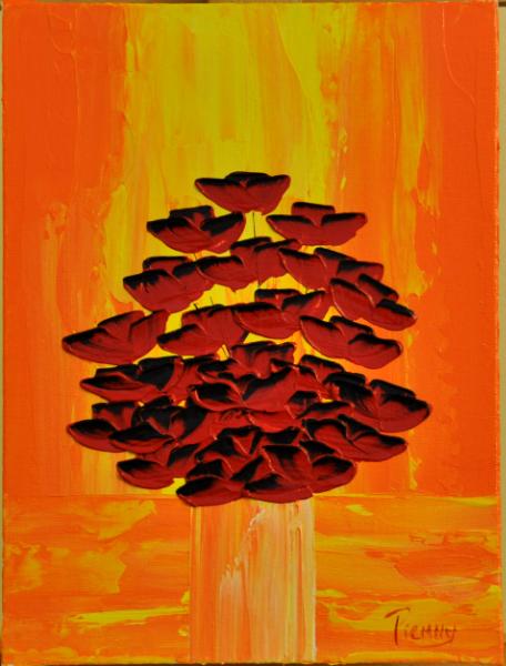 Fire 9 x 12 Acrylic on Canvas board Embellished prints available 