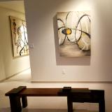 Encaustic with stone/wood bench, Paradise Valley AZ 