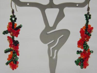 E-100 Orange Hydrangea Earrings E-100 Orange Hydrangea Earrings