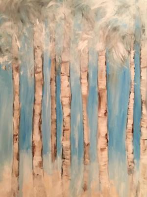 Birch trees in storm Birch trees in storm
