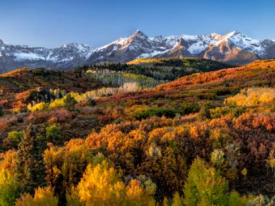 Dallas Divide Vivid Mountainside Sunrise Panorama Dallas Divide Vivid Mountainside Sunrise Panorama