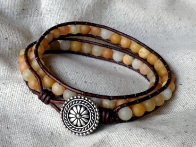 Yellow Jade Double Wrap Bracelet Yellow Jade Double Wrap Bracelet