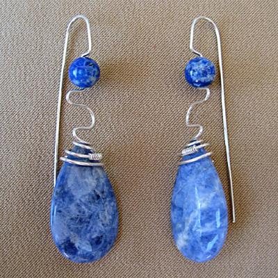 Sky Blue Sodalite and Lapis Earrings Sky Blue Sodalite and Lapis Earrings