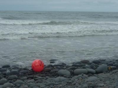 Red ball in the waves, Westward Ho! Red ball in the waves, Westward Ho!