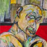 Discontented by those who are exploiting his country.  © 2026, By Duane Kirby Jensen 9 x 12 watercolor, ink, and pen on watercol