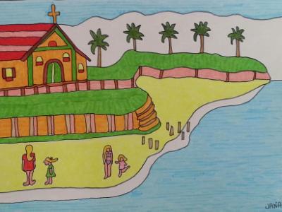 Yellow Brazilian Mission - Little girls on beach 2 of 3 Yellow Brazilian Mission - Little girls on beach 2 of 3