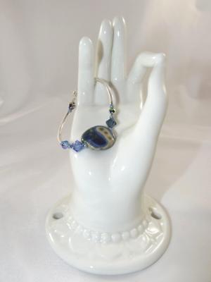 B-103 blue Kazuri bead bracelet B-103 blue Kazuri bead bracelet