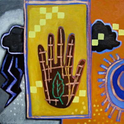 Leaf and Hand with Bones and Thunder Leaf and Hand with Bones and Thunder
