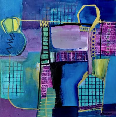 Screened Porch Blues  10"x10". (SOLD)