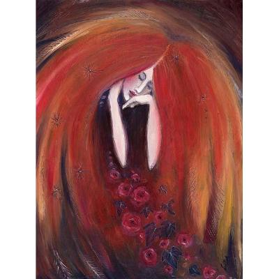 Autumn Angel goddess art print from original painting 