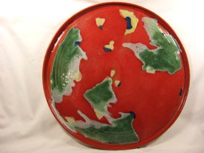 110920.D Large "Red World" Platter 110920.D Large "Red World" Platter