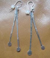 12-074 Long Forged Sterling Earrings 