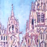 Rouen Cathedral, France, 6x8 ins, oils