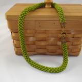 N-60 Light Olive Crocheted Rope Necklace