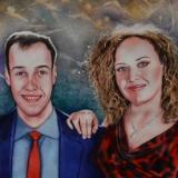 Custom portrait "THE TWINS", 38cm x 56cm, 2020