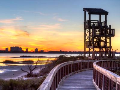 Big Lagoon Observation Tower Sunset Big Lagoon Observation Tower Sunset