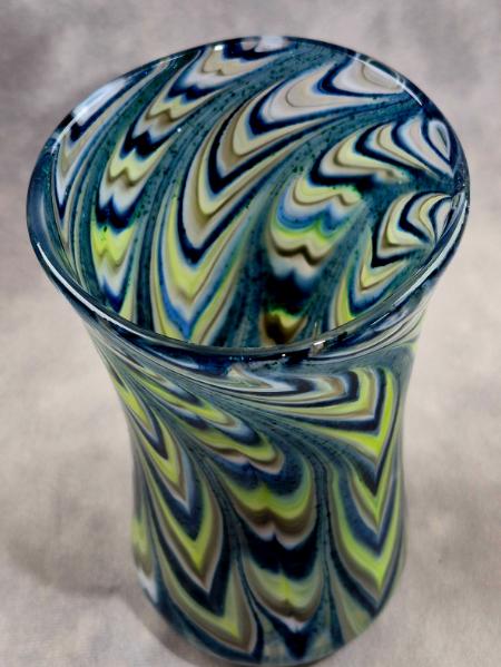 #02052604 drinking glass SeaHawk colors 7H''X3.75''W 22oz $80.00