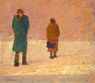 Man and Woman Waiting Man and Woman Waiting