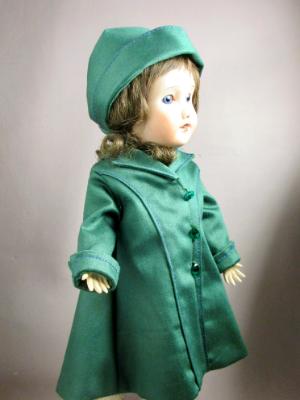 Polished cotton coat and Hat for Rosette