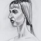 Emily, Charcoal, Facing Left
