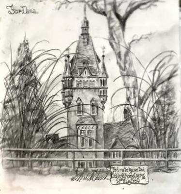Sketch of Tower at Heidelberg Castle