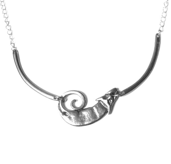 Gorgeous Cat necklace choker style in pewter by Liza Paizis