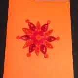 Orange snowflake quilled greeting card