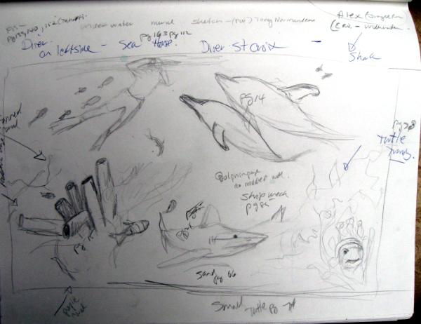 Sketch for Underwater mural 