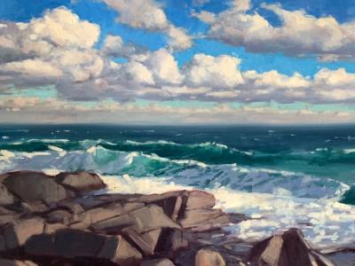 Sky, Surf, Rocks 24x48" oi Sky, Surf, Rocks 24x48" oi