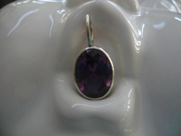 13-108 Sterling and Faceted Synthetic Spinel Pendant