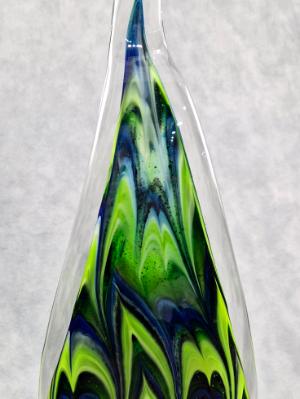#02072612 Solid Glass Sculpture SeaHawks 12th Man sound wave design 12.5''HX4.25''WX3.5''B $175.00 #02072612 Solid Glass Sculpture SeaHawks 12th Man sound wave design 12.5''HX4.25''WX3.5''B $175.00